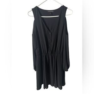 Banana Republic Factory Black Cold Shoulder Dress